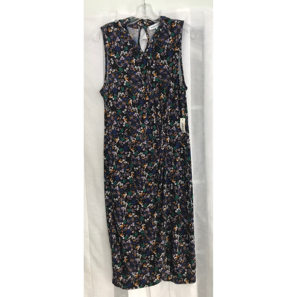 Amazon Essentials Womens Large Black Floral‎ Sleeveless Midi Dress NWT